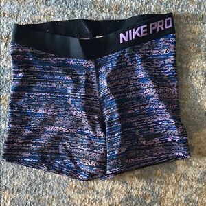 Nike Pro Women's Blue and Purple Shorts